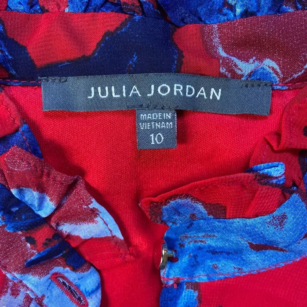 NWT Red & Blue Floral Julia Jordan Dress Sz 10 - Picture 6 of 8